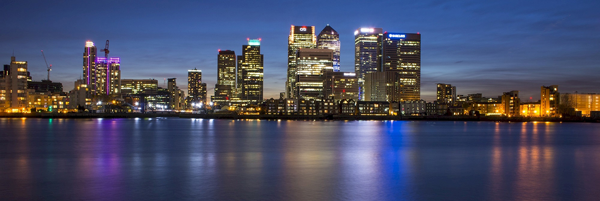 City skyline at night